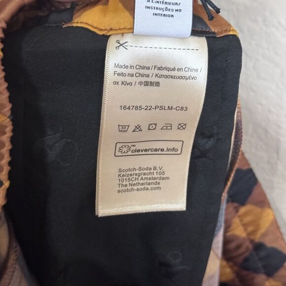 NEW Scotch & Soda Mid Rise Plaid Checkered Navy Gold Pants Womens Size XS Preppy - Picture 12 of 14